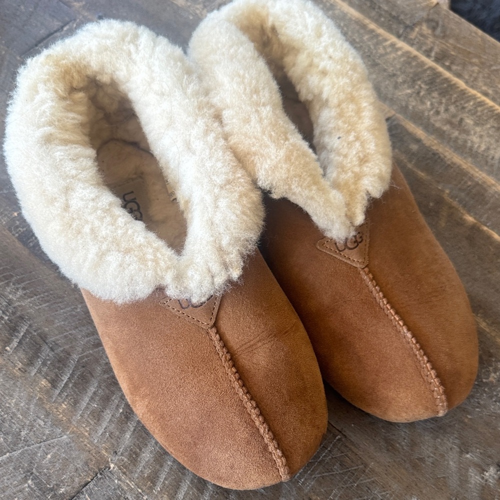 UGG Tan Shearling Lined Slippers